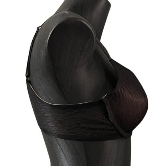 Soft cup tiger stripe mesh designed bra with trim - Picture 2 of 3